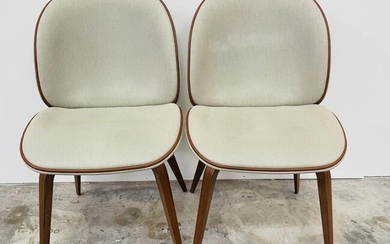 NOT SOLD. GamFratesi: "Beetle". A pair of dining chair, upholstered with linen, walnut legs. Manufactured by Gubi. (2) – Bruun Rasmussen Auctioneers of Fine Art