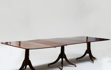 George III Style Mahogany Three Pedestal Dining Table