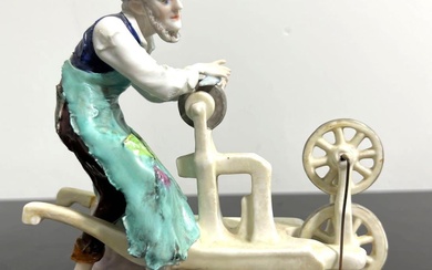 German Vintage Porcelain figurine the knife sharpener.