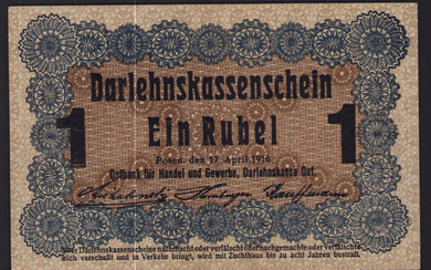 Germany, Posen - Darlehnskasse Ost 1 rouble 1916