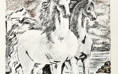 Giorgio De Chirico (Volos, 1888 - Roma, 1978) Cavalli antichi....