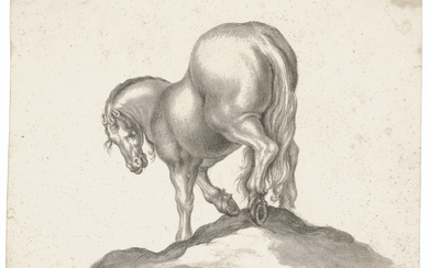 Giovanni Battista Foggini (Florence 1652-1725), Horse seen from the rear, after Antonio Tempesta