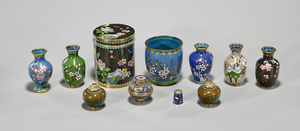 Group of Various Small Chinese Cloisonne Enamel Pieces