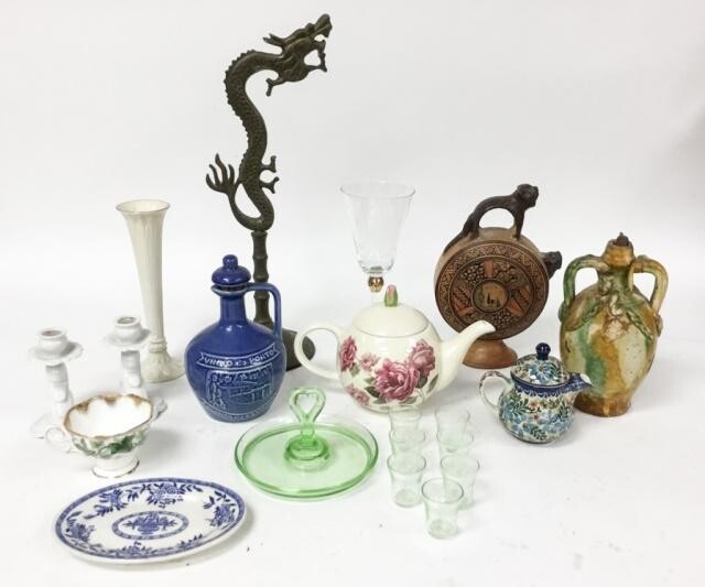 Grouping of Glass, Porcelain & Metal Items