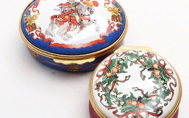 Halcyon Days for Tiffany & Co. with Gucci Christmas Themed Enamel Boxes
