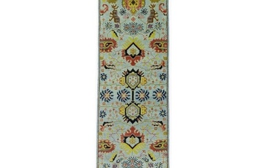 Hand-Knotted Oriental Runner Rug 3X8 Floral Design Chobi Hallway Kitchen Carpet