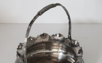 Handle basket, silver plated, height ca.12cm, diameter ca.12, 5cm