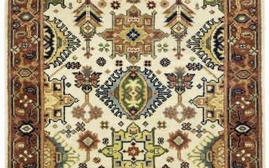 Handmade Tribal Geometric Style 3X5 Indo-Karajeh Oriental Rug Small Decor Carpet
