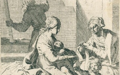 Heilige Familie mit der Heiligen Elisabeth und Johannes als Kind.