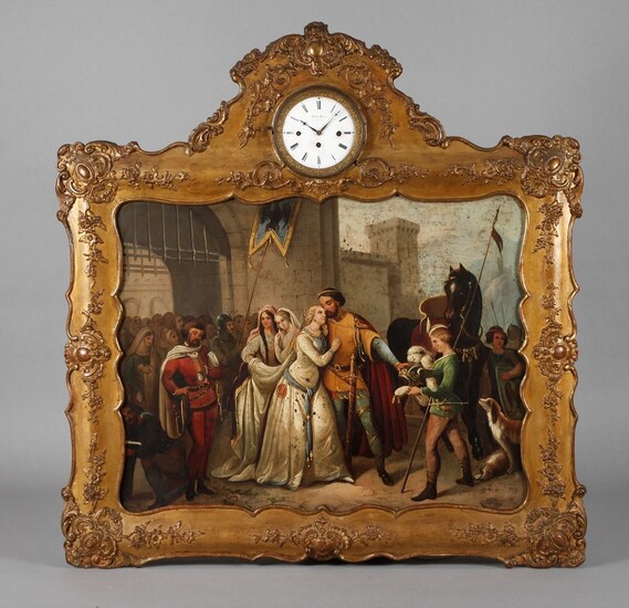 Horloge à images Viennevers 1860, marqué sur le cadran Jakob Weber Vienne (actif de 1847...