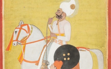 INDIA, 19TH CENTURY | FOUR EQUESTRIAN PORTRAITS OF DIGNITARIES