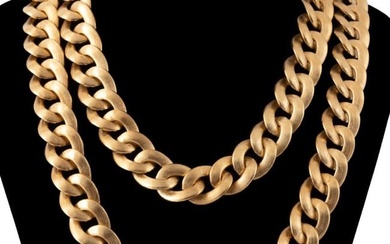 ITALIAN DOUBLE SIDED 18K YELLOW GOLD CURB CHAIN