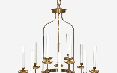 In the Style of Tommi Parzinger (German, 1903- 1981) Twelve-Light Chandelier, USA, circa 1970s