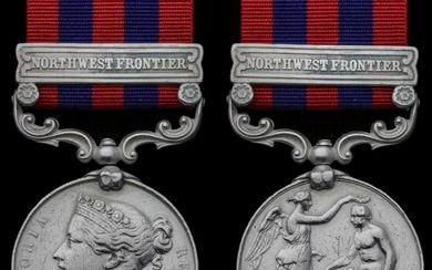 India General Service 1854-95, 1 clasp, North West Frontier (Bugler Mussudder 4th. Regt. Punjab...