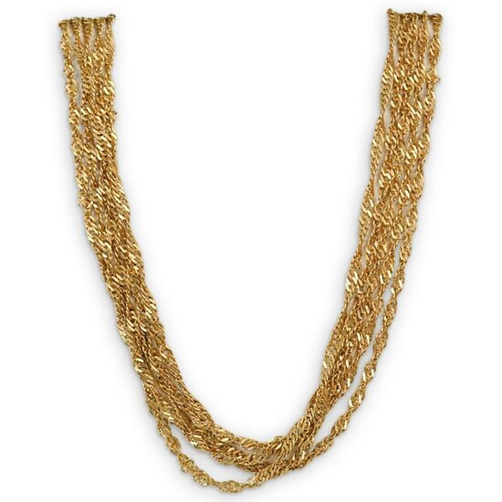 Italian 14k Gold Multi Strand Necklace