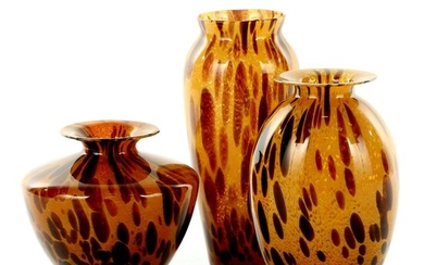 Italian Tortoiseshell Art Glass Vases