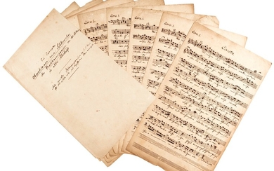 J. S. Bach. Manuscript parts for the final chorus of the "St. Matthew Passion", BWV 244, C18th