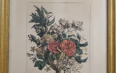 Jacques Vauquer (1621-1686) d'après, Vase de fleurs Deux gravures éditées par la Chalcographie du Musée...