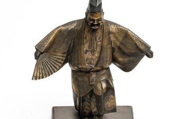 Japanese Antique Bronze Figure of a Shinto Priest