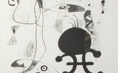 Joan MIRO (1893-1983), lithograph, signed and dated 1944 in the plate., stamp Reissue facsimile, Barcelona, Foundation Joan Miro