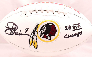 Joe Theismann Signed Redskins Logo Football Inscribed "SB XVII CHAMPS" (Beckett)