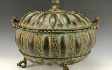 LARGE METAL GOURD CONTAINER