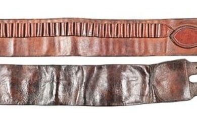 LOT OF 2: CARTRIDGE AND MONEY BELTS, ONE BY KNOX & TANNER OF RAWLINS, WYOMING.