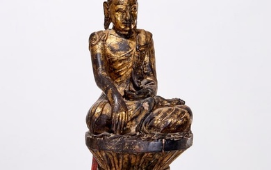 Large Burmese giltwood Buddha