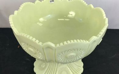 Large Custard Glass punch bowl circa 1900