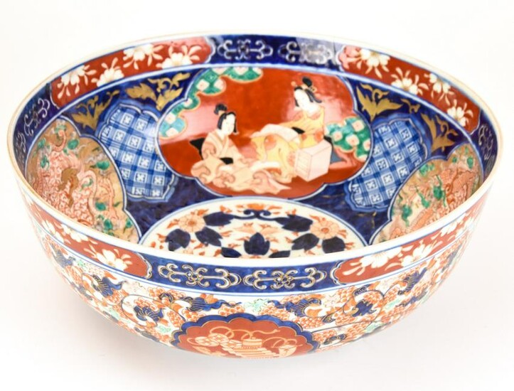 Large Japanese Imari Hand Painted Porcelain Bowl