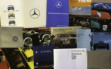 Large lot of Porsche, Merc Benz 1960’s-80’s brochu