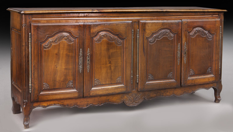 Late 18th C. French walnut carved enfilade