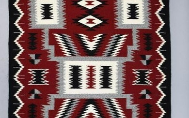 Laura Maloney Navajo Hand Woven Rug, Storm Pattern