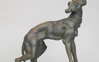 Life-size bronze greyhound