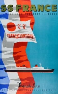 Lithograph of Poster of SS France