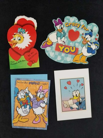 Lot Of Four Vintage Disney Cards And Postcards
