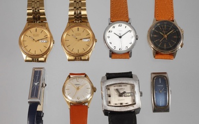 Lot de montres-bracelets 2e moitié du 20e siècle, six montres pour hommes et deux pour...