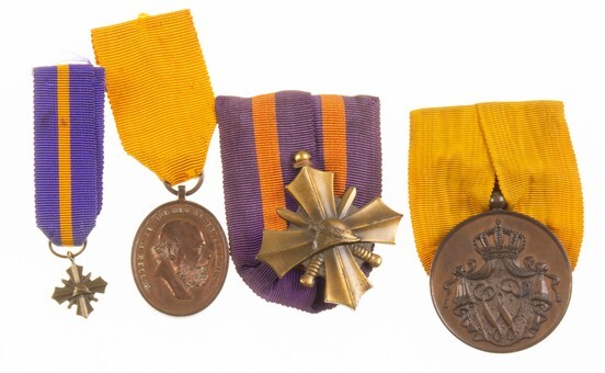 Lot of three medals and one miniature, consisting of 'Ijver...