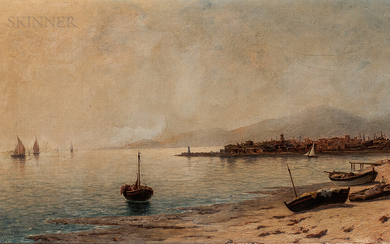 Louis Alphonse Ernest Bouché (French, b. 1823) Harbor Scene