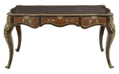Louis XV-Style Mahogany Bureau Plat