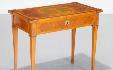 Louis XVI tulipwood marquetry writing table