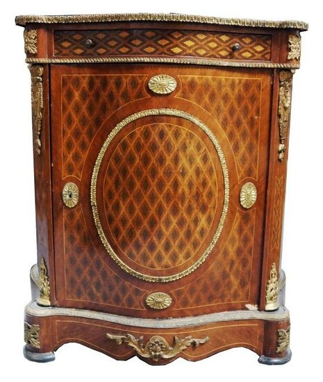 Louis Xvi Style Gilt Bronze Wood Cabinet
