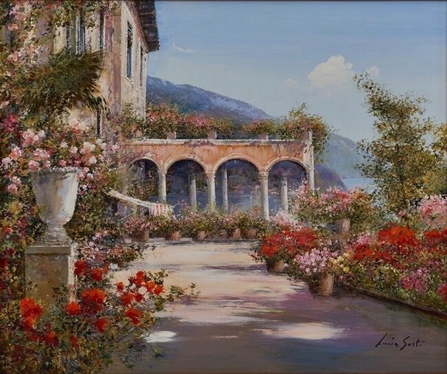Lucia Sart (1950) Oil on Canvas Amalfi, Italy