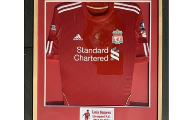 Luis Suarez 2012 FA Cup Final Football Shirt Display: Red re...