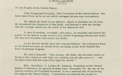Lyndon B. Johnson Signed Press Release