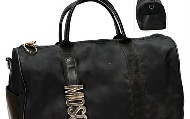 MOSCHINO nylon bag, classical black MOSCHINO bag, with