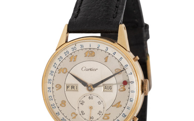 MOVADO RETAILED BY CARTIER, 14K YELLOW GOLD 'CALENDOGRAPH' WATCH