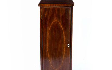 Mahogany and satinwood inlaid pedestal cupboard