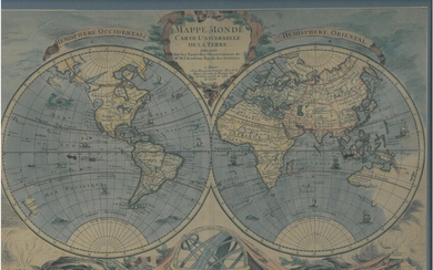 Mappe Monde Carte Universelle de la Terre Dresée Sur les Nouvelles Observations de Mrs. de l'Académie Royale des Sciences