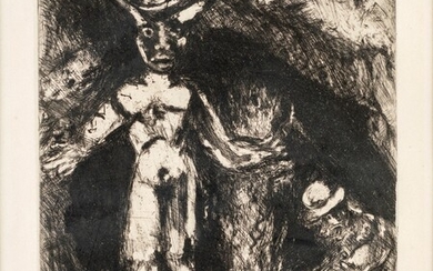 Marc Chagall - L'homme et l'idole de bois - Firma e numerazione sul fronte in...